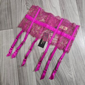 NWT Dita Von Teese Severine Rubine Red Suspender Garter Belt Cincher Size M